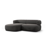 Jenny 5-Sitzer Ecksofa, Linke Seite, aus Samt in Dunkelgrau (Salvador 18), 200x145 cm von Micadoni – Bild 3
