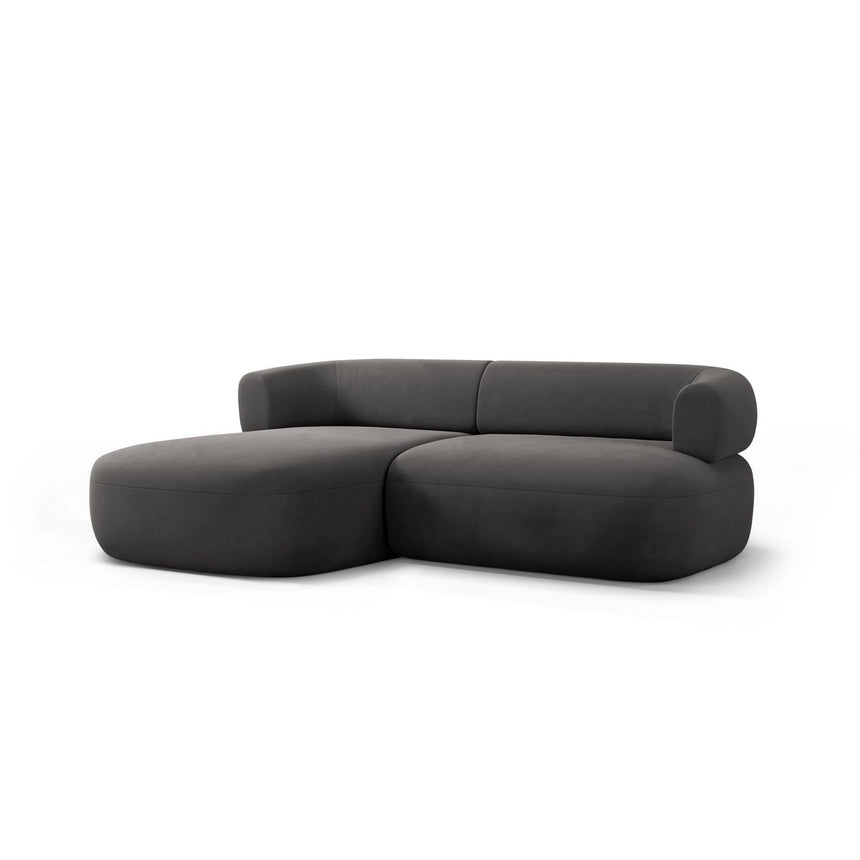 Jenny 5-Sitzer Ecksofa, Linke Seite, aus Samt in Dunkelgrau (Salvador 18), 200x145 cm von Micadoni – Bild 3