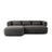 Jenny 5-Sitzer Ecksofa, Linke Seite, aus Samt in Dunkelgrau (Salvador 18), 225x145 cm von Micadoni – Bild 1
