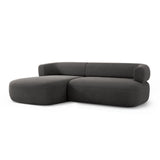 Jenny 5-Sitzer Ecksofa, Linke Seite, aus Samt in Dunkelgrau (Salvador 18), 225x145 cm von Micadoni – Bild 3