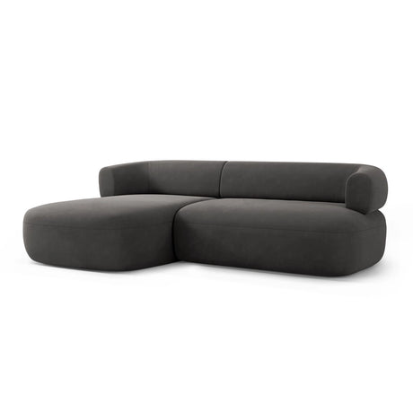 Jenny 5-Sitzer Ecksofa, Linke Seite, aus Samt in Dunkelgrau (Salvador 18), 225x145 cm von Micadoni – Bild 3