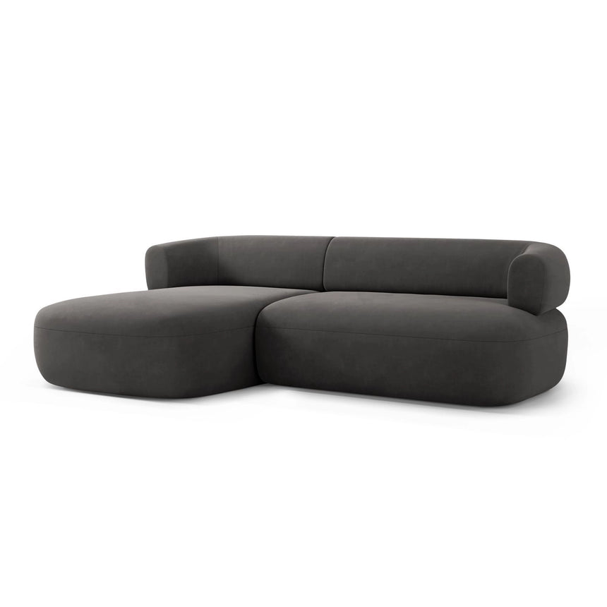Jenny 5-Sitzer Ecksofa, Linke Seite, aus Samt in Dunkelgrau (Salvador 18), 225x145 cm von Micadoni – Bild 3