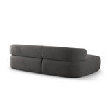 Jenny 5-Sitzer Ecksofa, Linke Seite, aus Samt in Dunkelgrau (Salvador 18), 225x145 cm von Micadoni – Bild 4