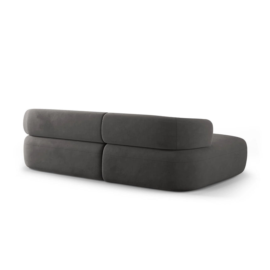 Jenny 5-Sitzer Ecksofa, Linke Seite, aus Samt in Dunkelgrau (Salvador 18), 225x145 cm von Micadoni – Bild 4