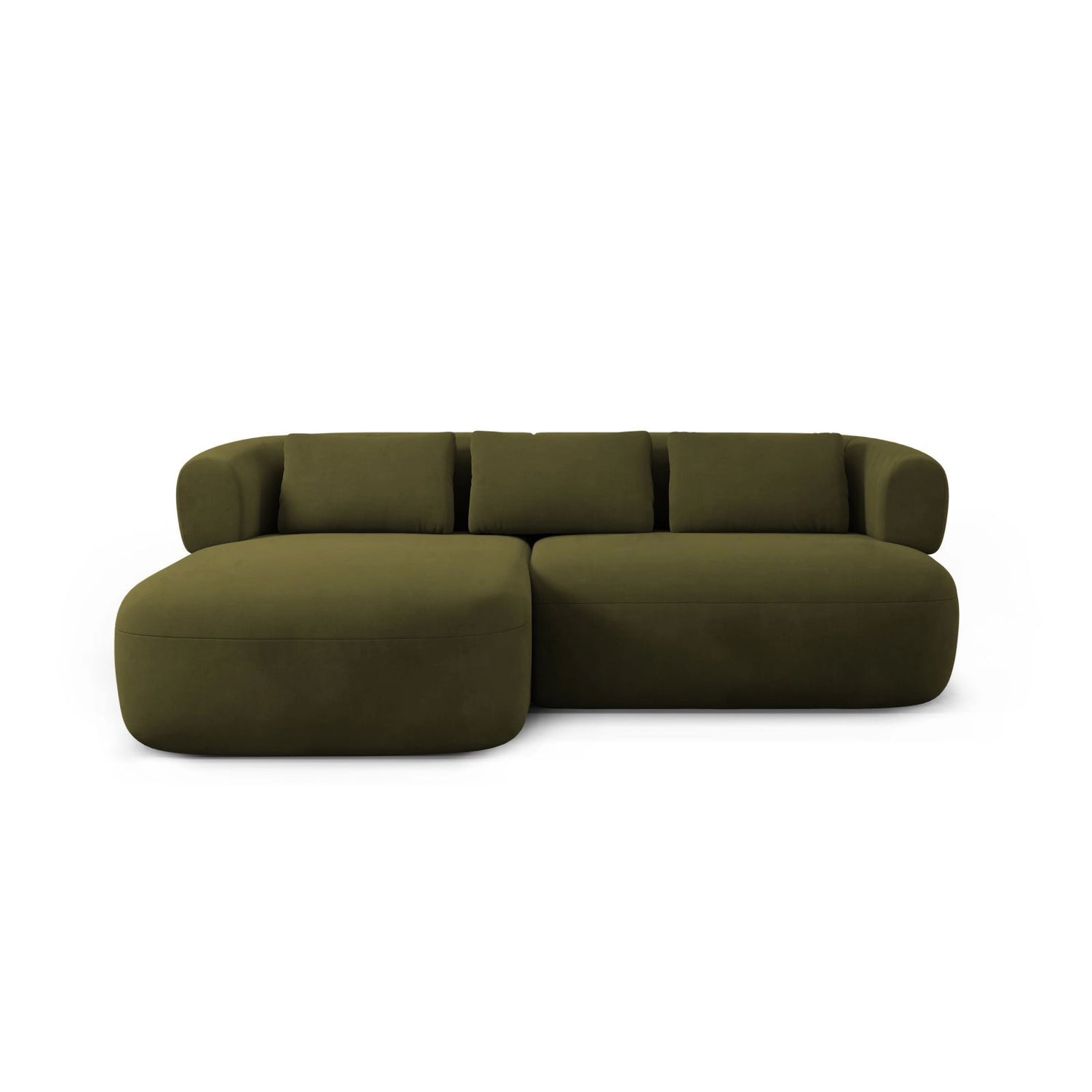 Jenny 5-Sitzer Ecksofa, Linke Seite, aus Samt in Grün (Salvador 8), 200x145 cm von Micadoni – Bild 1