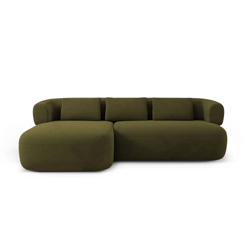 Jenny 5-Sitzer Ecksofa, Linke Seite, aus Samt in Grün (Salvador 8), 225x145 cm von Micadoni – Bild 1