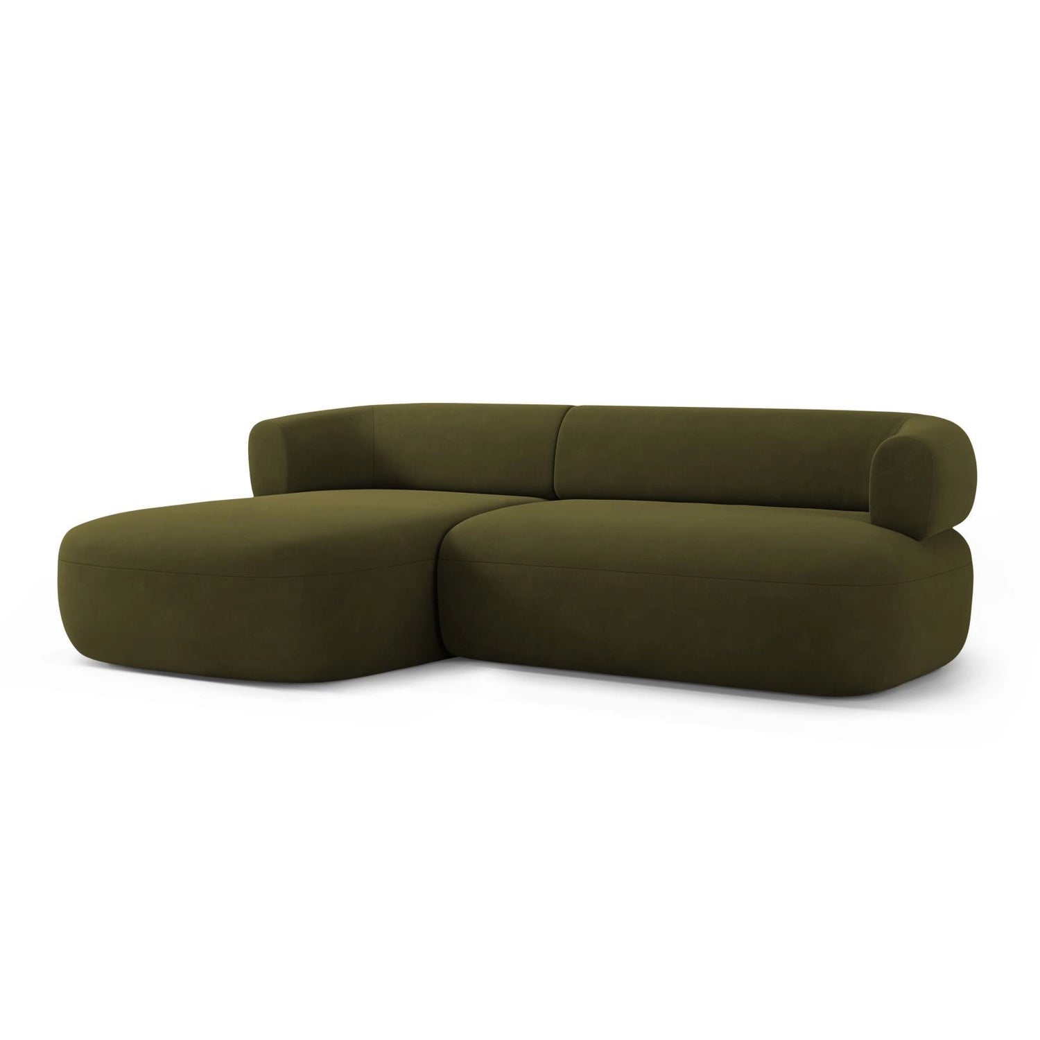Jenny 5-Sitzer Ecksofa, Linke Seite, aus Samt in Grün (Salvador 8), 225x145 cm von Micadoni – Bild 3