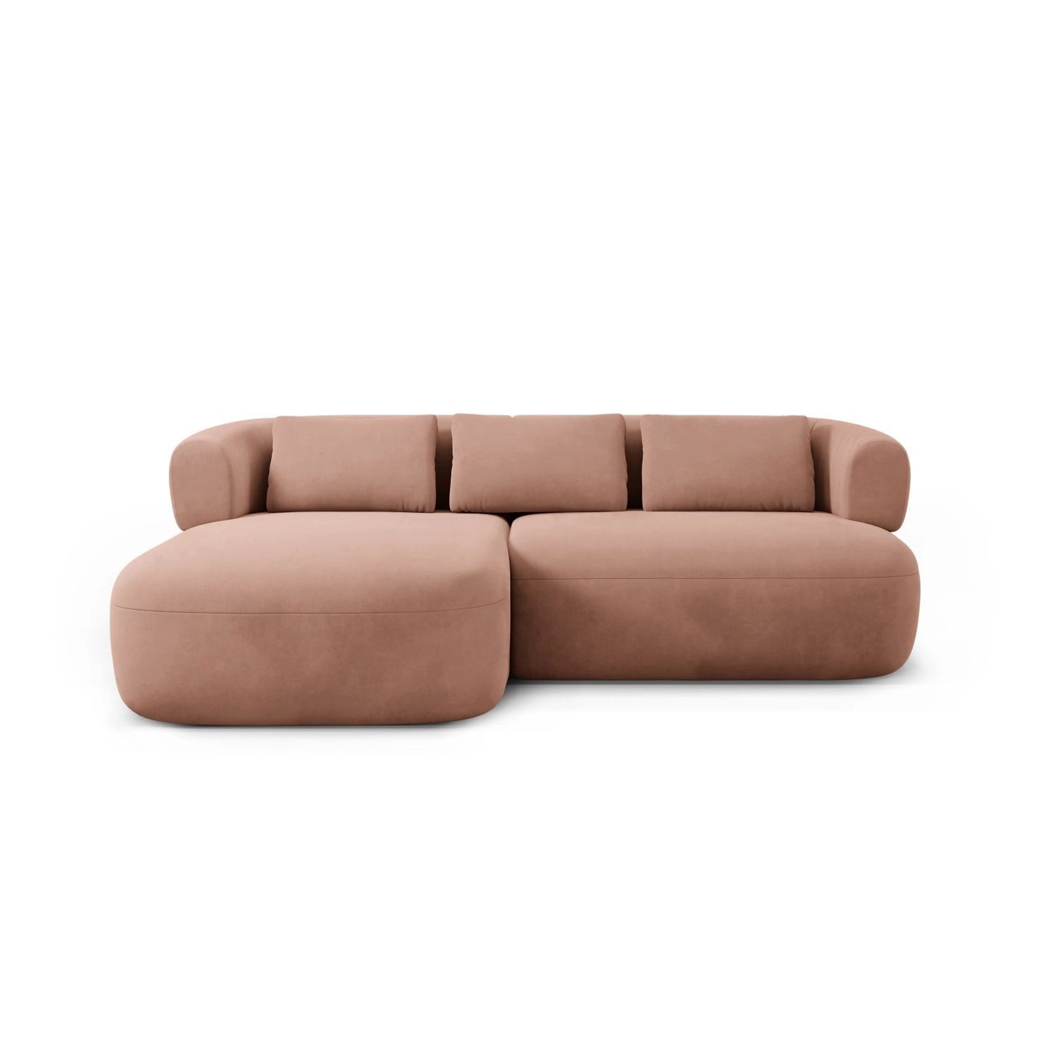 Jenny 5-Sitzer Ecksofa, Linke Seite, aus Samt in Rosa (Salvador 11), 200x145 cm von Micadoni – Bild 1