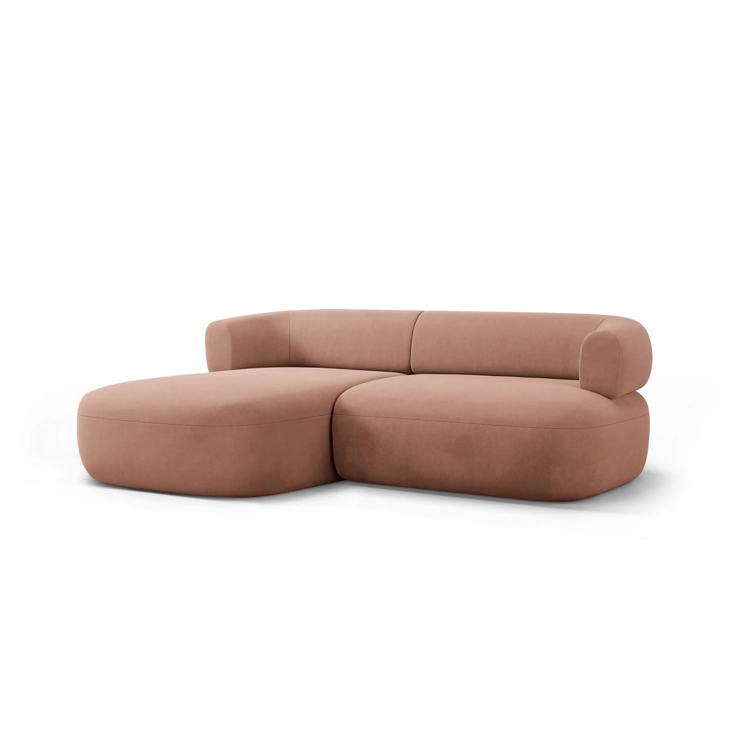Jenny 5-Sitzer Ecksofa, Linke Seite, aus Samt in Rosa (Salvador 11), 200x145 cm von Micadoni – Bild 3