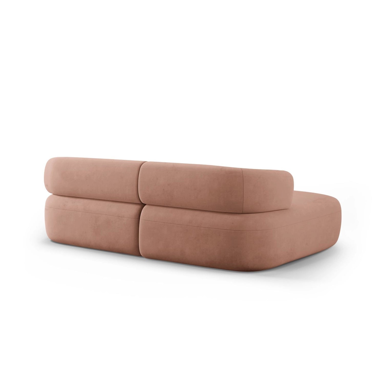 Jenny 5-Sitzer Ecksofa, Linke Seite, aus Samt in Rosa (Salvador 11), 200x145 cm von Micadoni – Bild 4