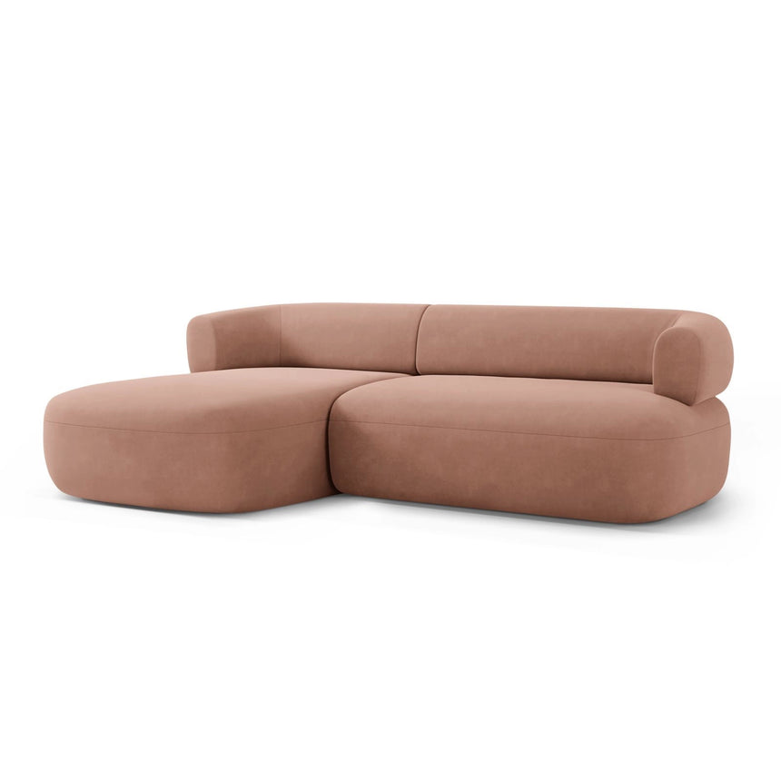 Jenny 5-Sitzer Ecksofa, Linke Seite, aus Samt in Rosa (Salvador 11), 225x145 cm von Micadoni – Bild 3