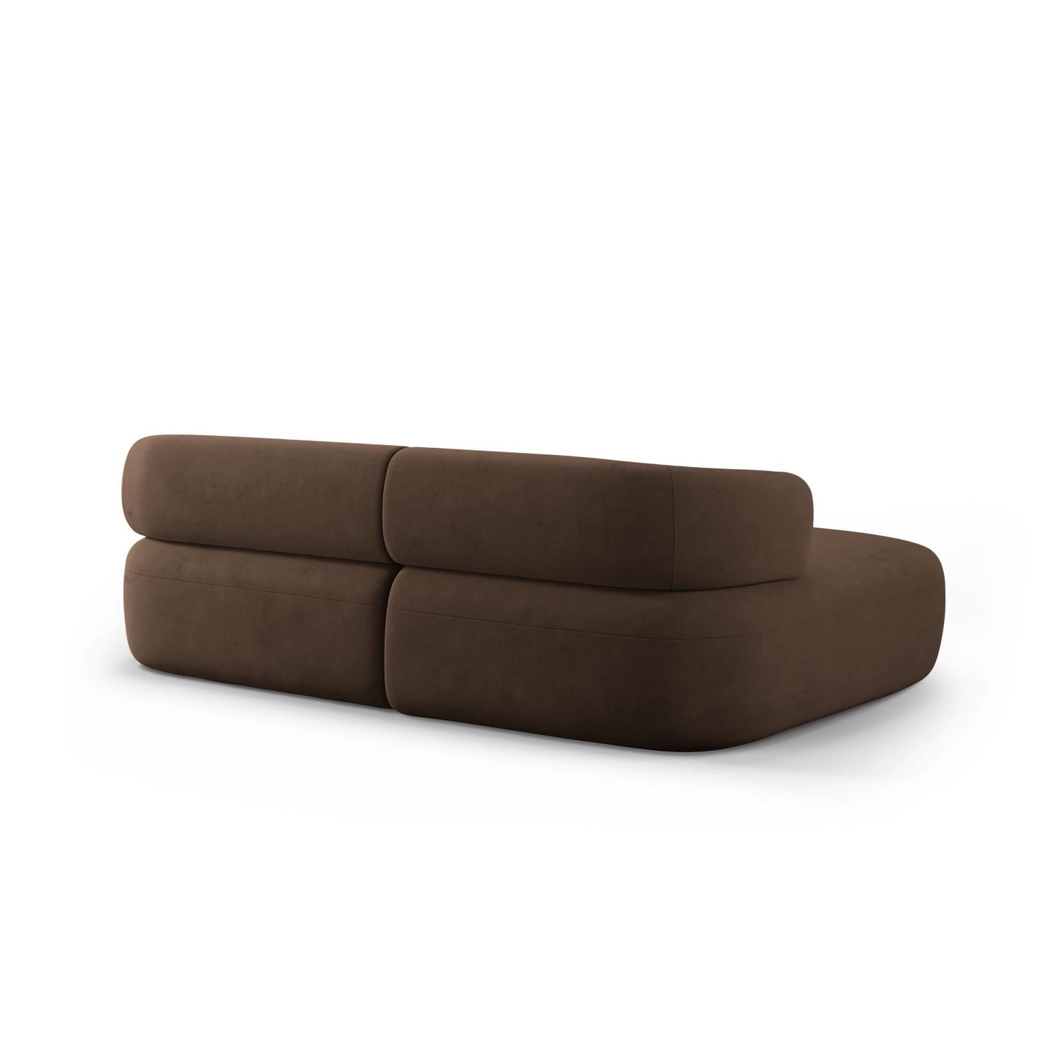 Jenny 5-Sitzer Ecksofa, Linke Seite, aus Samt in Schokolade (Salvador 4), 200x145 cm von Micadoni – Bild 4