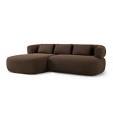 Jenny 5-Sitzer Ecksofa, Linke Seite, aus Samt in Schokolade (Salvador 4), 225x145 cm von Micadoni – Bild 2