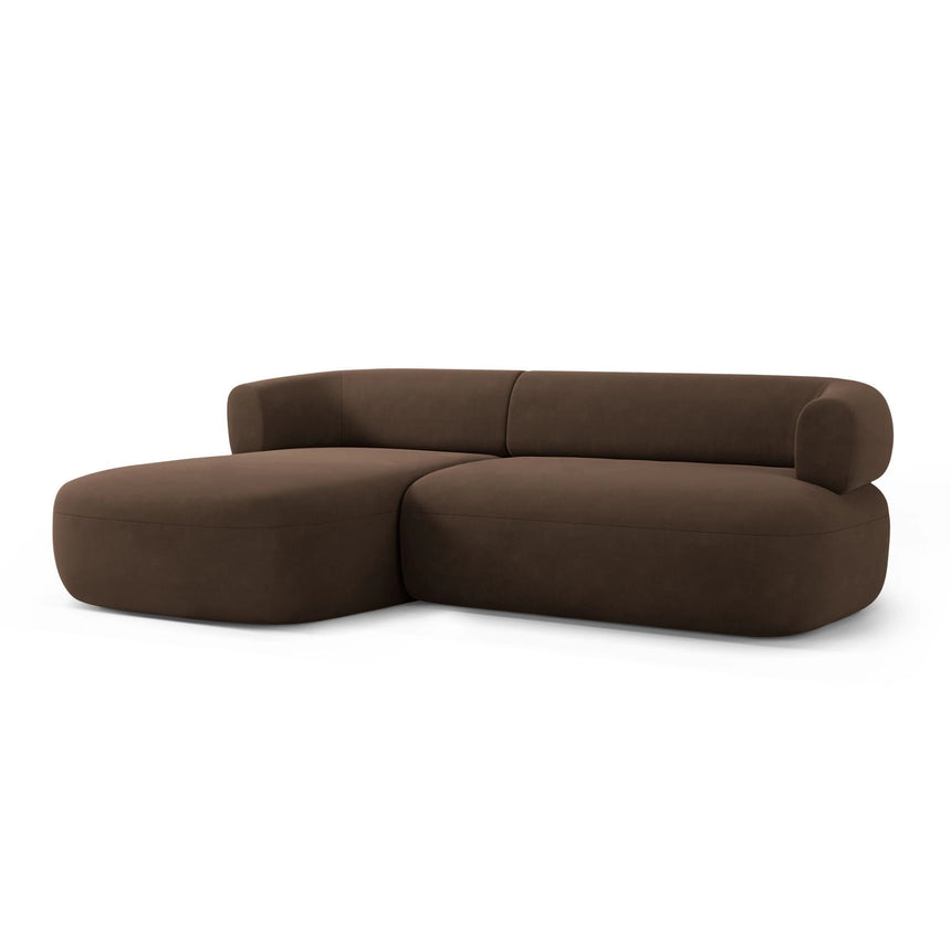Jenny 5-Sitzer Ecksofa, Linke Seite, aus Samt in Schokolade (Salvador 4), 225x145 cm von Micadoni – Bild 3