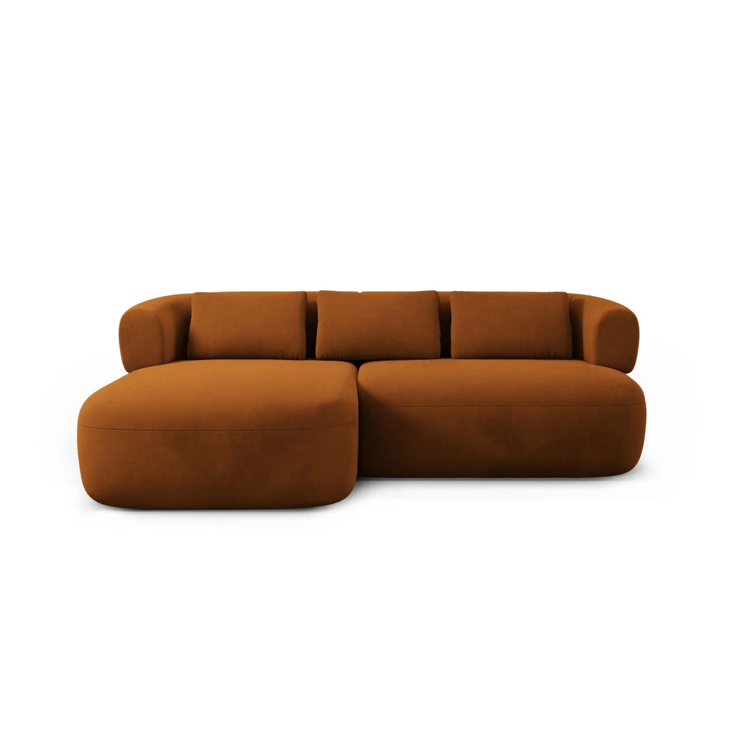 Jenny 5-Sitzer Ecksofa, Linke Seite, aus Samt in Terrakotta (Salvador 14), 200x145 cm von Micadoni – Bild 1