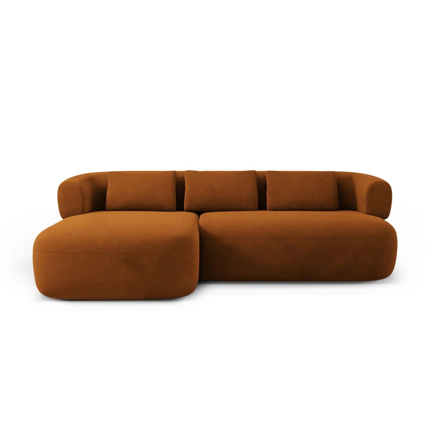 Jenny 5-Sitzer Ecksofa, Linke Seite, aus Samt in Terrakotta (Salvador 14), 225x145 cm von Micadoni – Bild 1