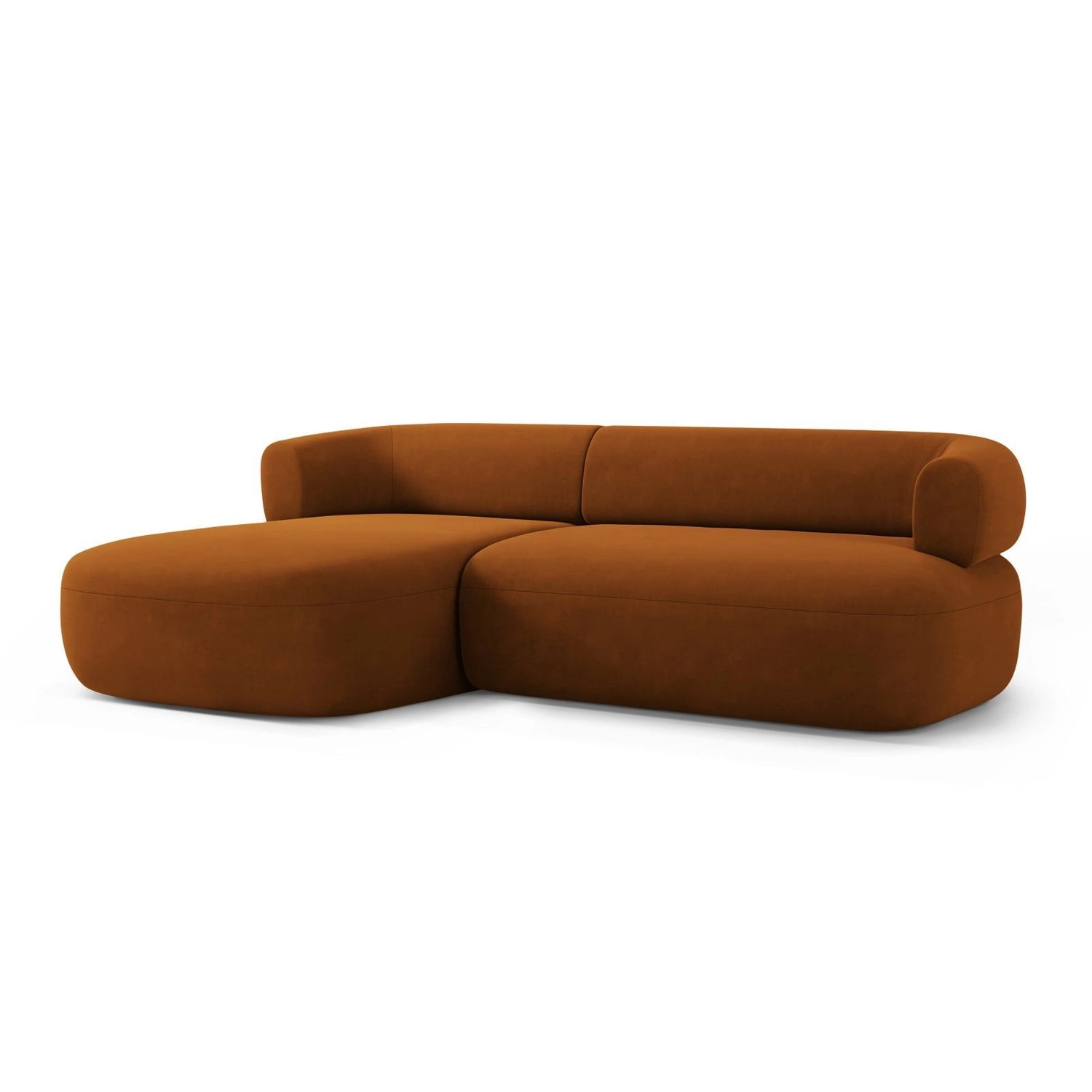 Jenny 5-Sitzer Ecksofa, Linke Seite, aus Samt in Terrakotta (Salvador 14), 225x145 cm von Micadoni – Bild 3