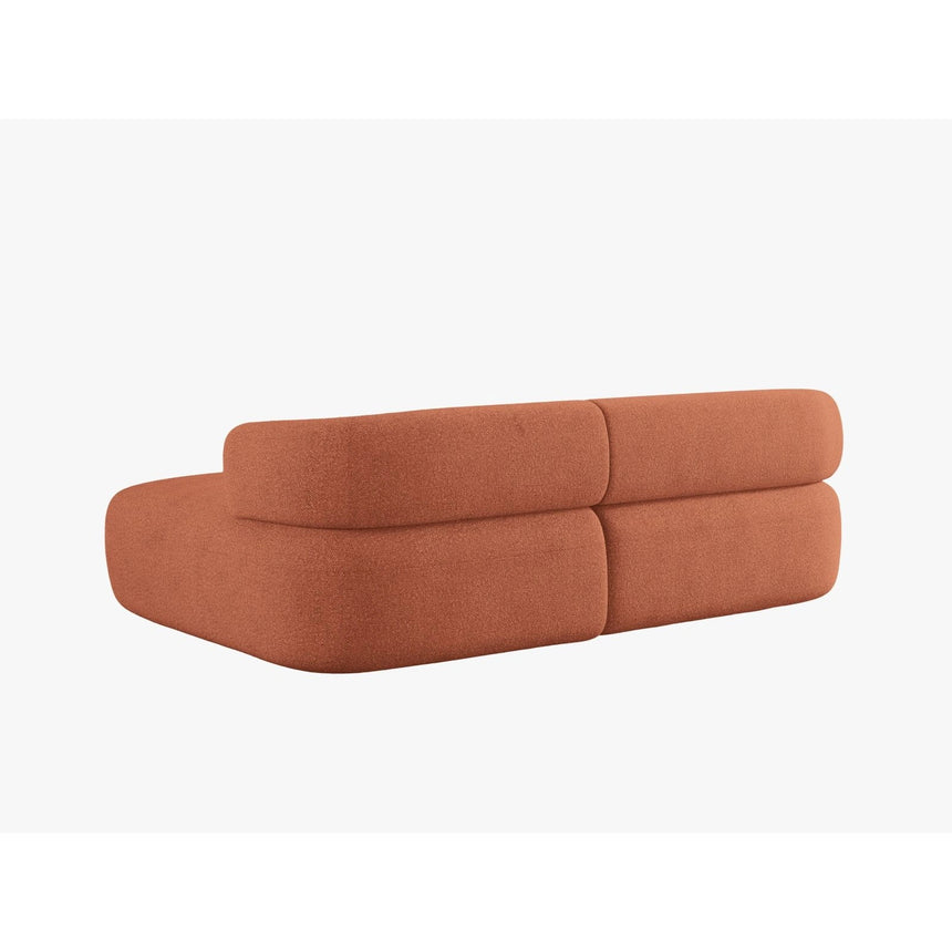 Jenny 5-Sitzer Ecksofa, Rechte Seite, aus Boucle in Brick (Now or Never 54), 200x145 cm von Micadoni – Bild 4