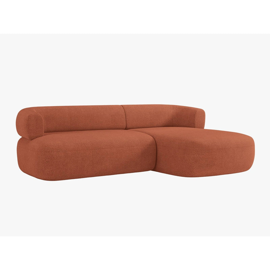 Jenny 5-Sitzer Ecksofa, Rechte Seite, aus Boucle in Brick (Now or Never 54), 225x145 cm von Micadoni – Bild 3