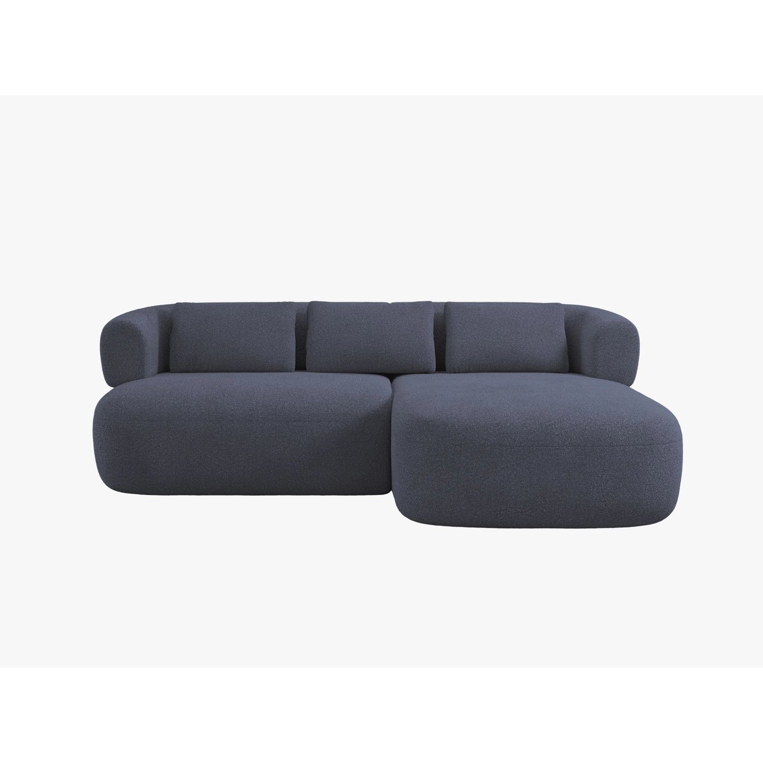Jenny 5-Sitzer Ecksofa, Rechte Seite, aus Boucle in Dunkelblau (Now or Never 79), 200x145 cm von Micadoni – Bild 1