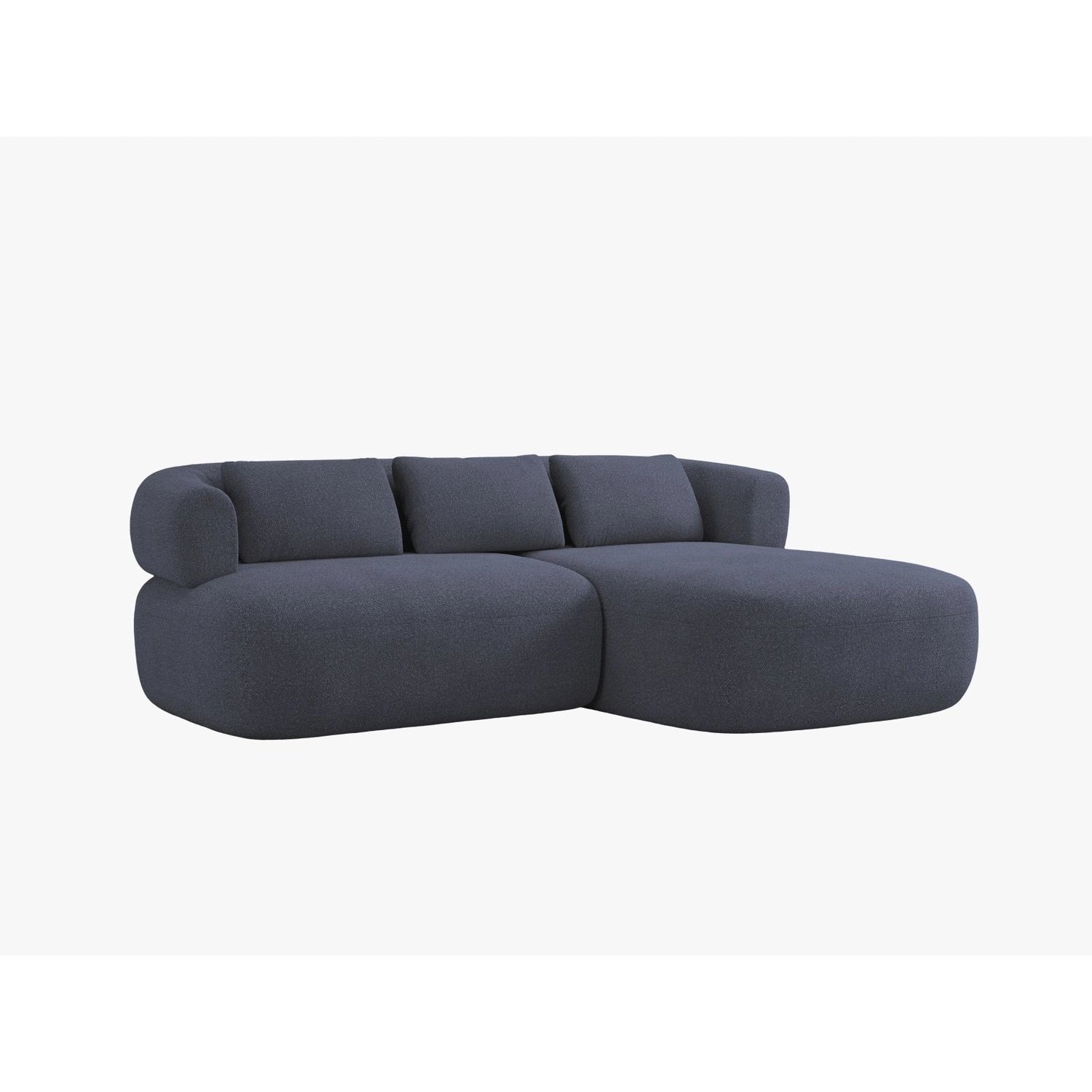 Jenny 5-Sitzer Ecksofa, Rechte Seite, aus Boucle in Dunkelblau (Now or Never 79), 200x145 cm von Micadoni – Bild 2