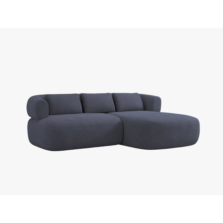 Jenny 5-Sitzer Ecksofa, Rechte Seite, aus Boucle in Dunkelblau (Now or Never 79), 200x145 cm von Micadoni – Bild 2