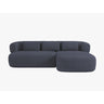 Jenny 5-Sitzer Ecksofa, Rechte Seite, aus Boucle in Dunkelblau (Now or Never 79), 225x145 cm von Micadoni – Bild 1