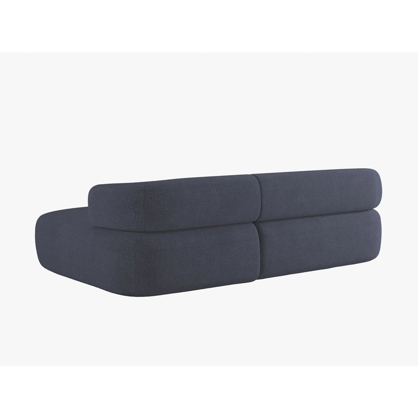 Jenny 5-Sitzer Ecksofa, Rechte Seite, aus Boucle in Dunkelblau (Now or Never 79), 225x145 cm von Micadoni – Bild 4