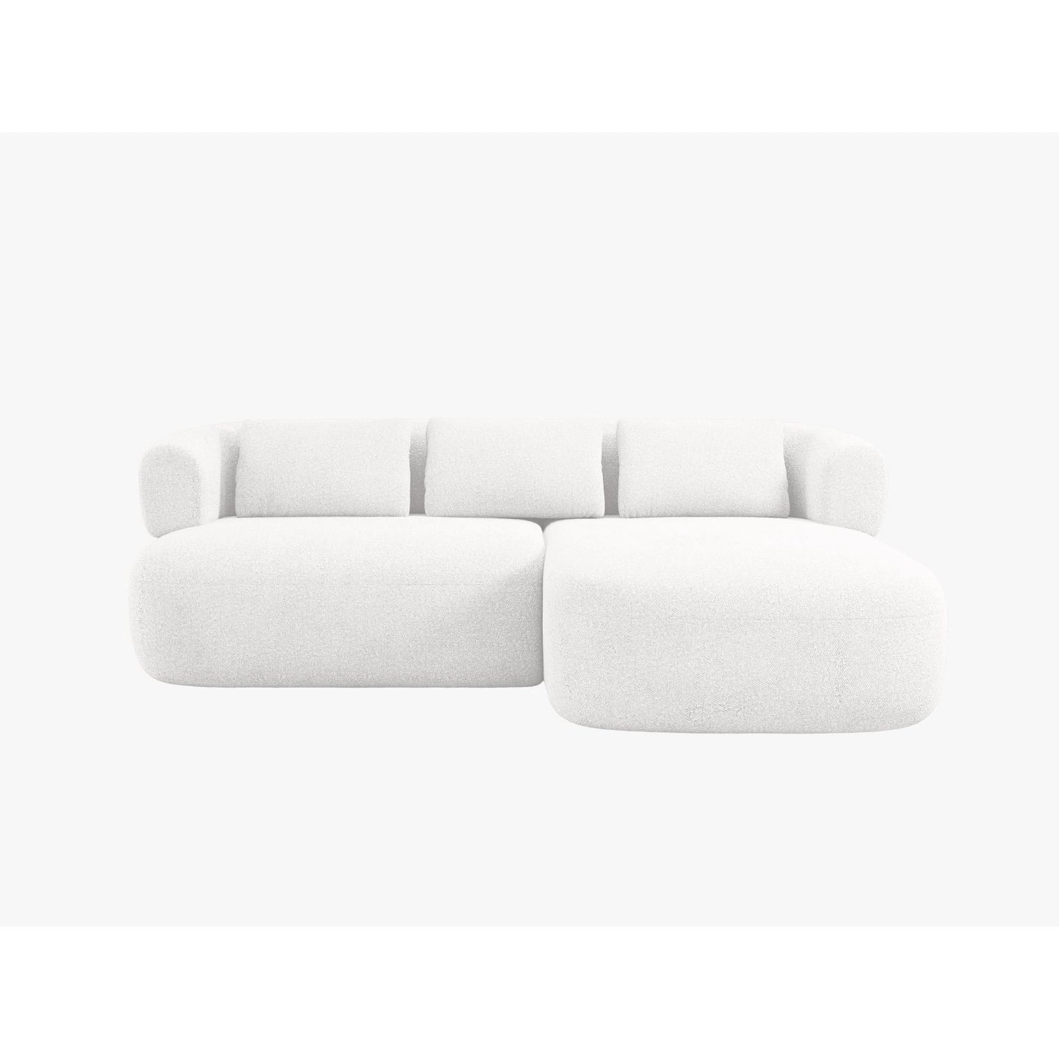 Jenny 5-Sitzer Ecksofa, Rechte Seite, aus Boucle in Elfenbein (Now or Never 01), 200x145 cm von Micadoni – Bild 1