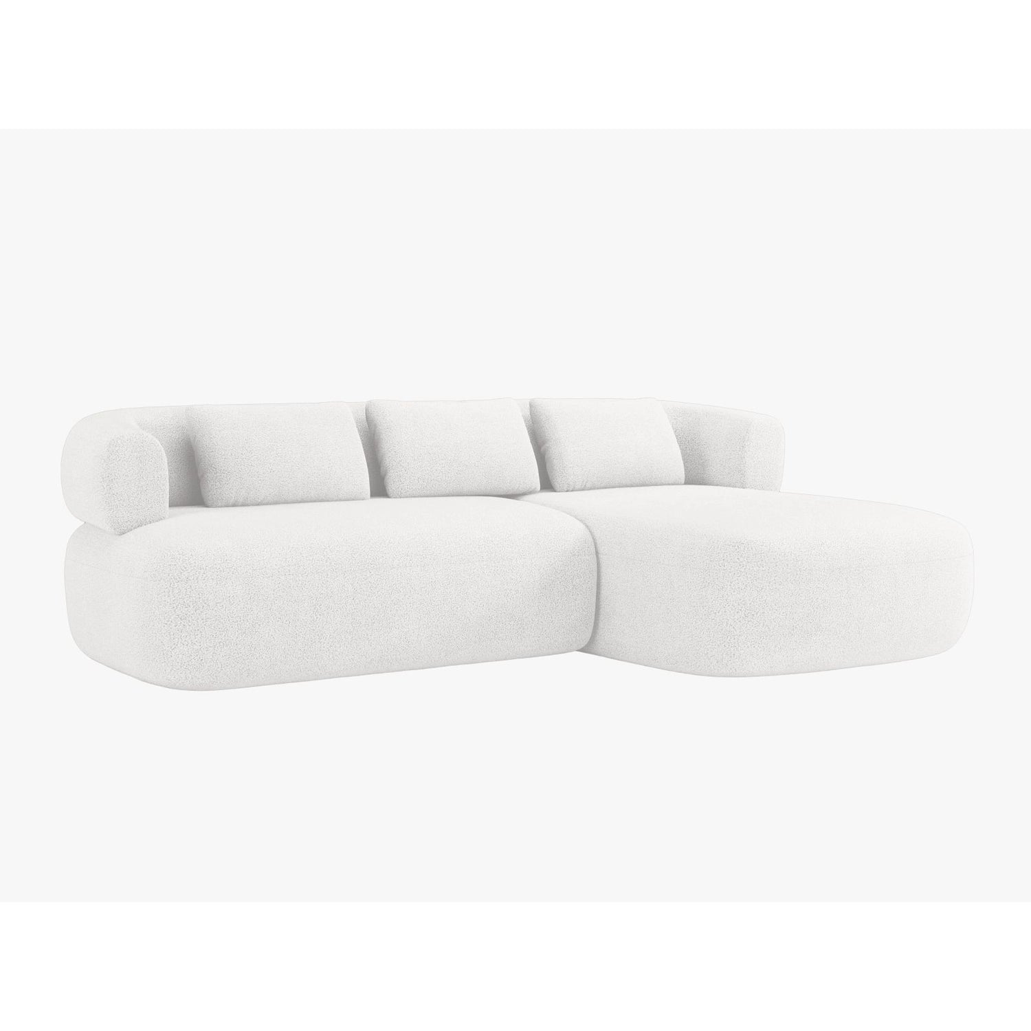 Jenny 5-Sitzer Ecksofa, Rechte Seite, aus Boucle in Elfenbein (Now or Never 01), 225x145 cm von Micadoni – Bild 2