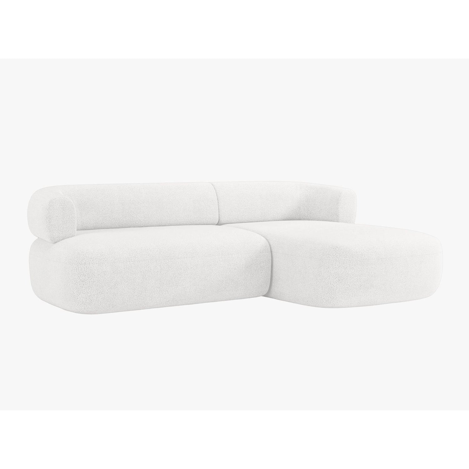 Jenny 5-Sitzer Ecksofa, Rechte Seite, aus Boucle in Elfenbein (Now or Never 01), 225x145 cm von Micadoni – Bild 3