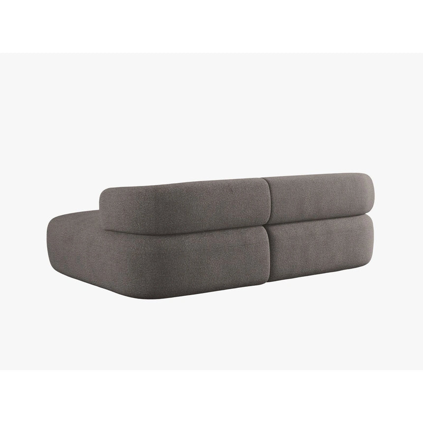Jenny 5-Sitzer Ecksofa, Rechte Seite, aus Boucle in Grau (Now or Never 92), 200x145 cm von Micadoni – Bild 4