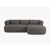 Jenny 5-Sitzer Ecksofa, Rechte Seite, aus Boucle in Grau (Now or Never 92), 225x145 cm von Micadoni – Bild 1