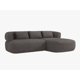 Jenny 5-Sitzer Ecksofa, Rechte Seite, aus Boucle in Grau (Now or Never 92), 225x145 cm von Micadoni – Bild 2