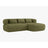 Jenny 5-Sitzer Ecksofa, Rechte Seite, aus Boucle in Grün (Now or Never 38), 225x145 cm von Micadoni – Bild 2