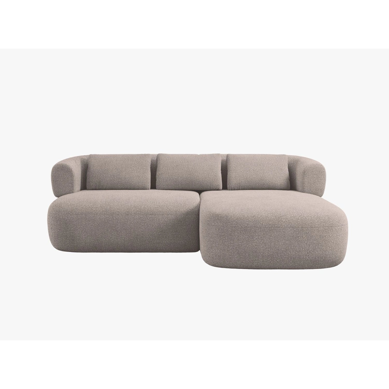 Jenny 5-Sitzer Ecksofa, Rechte Seite, aus Boucle in Hellbraun (Now or Never 16), 200x145 cm von Micadoni – Bild 1