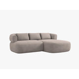 Jenny 5-Sitzer Ecksofa, Rechte Seite, aus Boucle in Hellbraun (Now or Never 16), 200x145 cm von Micadoni – Bild 2