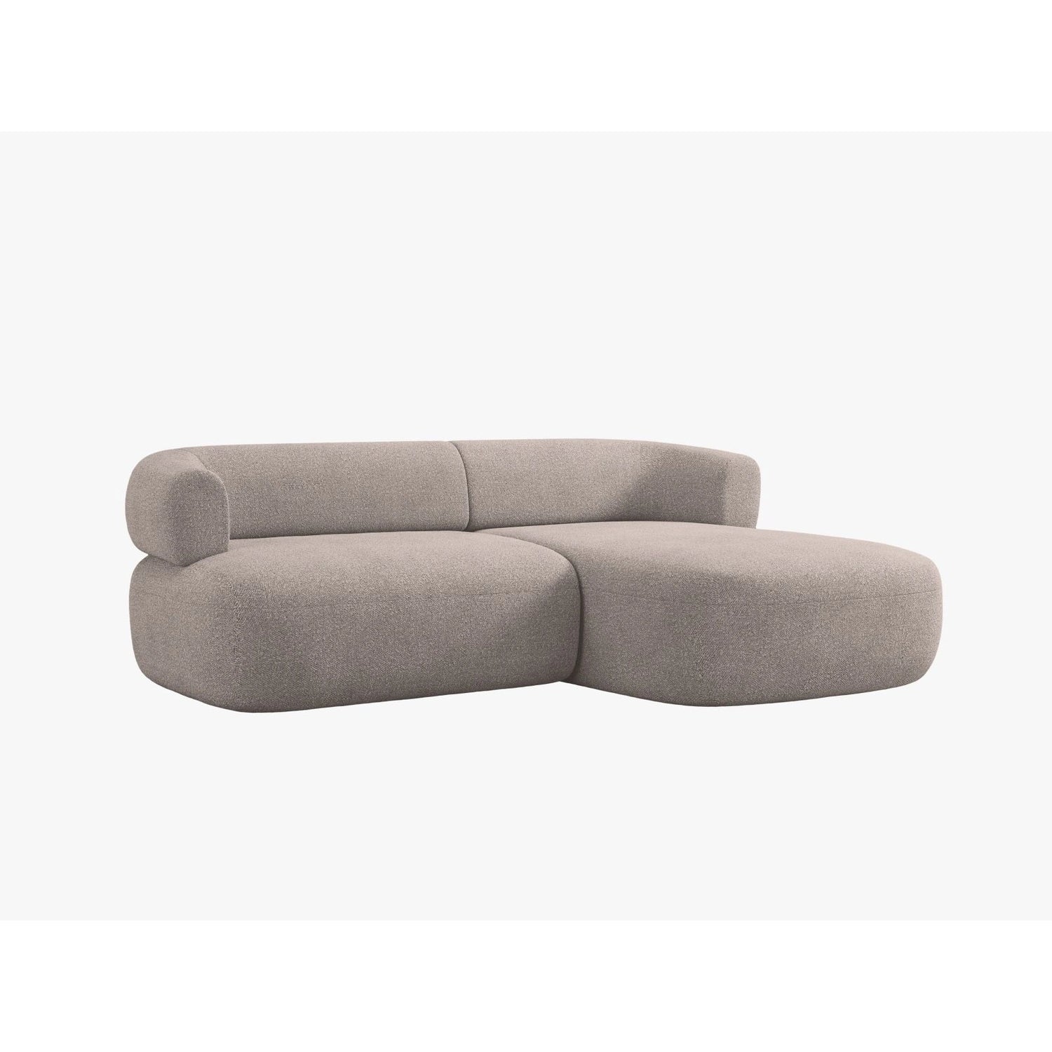 Jenny 5-Sitzer Ecksofa, Rechte Seite, aus Boucle in Hellbraun (Now or Never 16), 200x145 cm von Micadoni – Bild 3