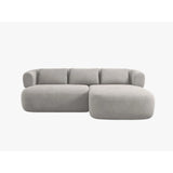 Jenny 5-Sitzer Ecksofa, Rechte Seite, aus Boucle in Hellgrau (Now or Never 83), 200x145 cm von Micadoni – Bild 1