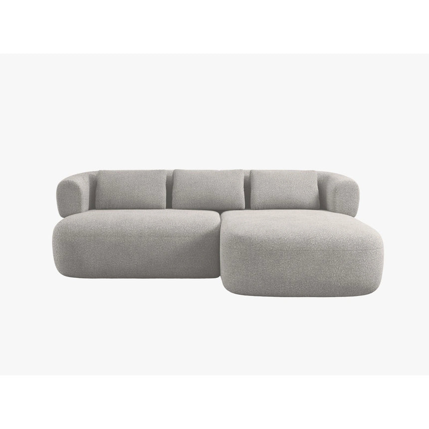Jenny 5-Sitzer Ecksofa, Rechte Seite, aus Boucle in Hellgrau (Now or Never 83), 200x145 cm von Micadoni – Bild 1