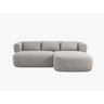 Jenny 5-Sitzer Ecksofa, Rechte Seite, aus Boucle in Hellgrau (Now or Never 83), 200x145 cm von Micadoni – Bild 1