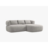 Jenny 5-Sitzer Ecksofa, Rechte Seite, aus Boucle in Hellgrau (Now or Never 83), 200x145 cm von Micadoni – Bild 2