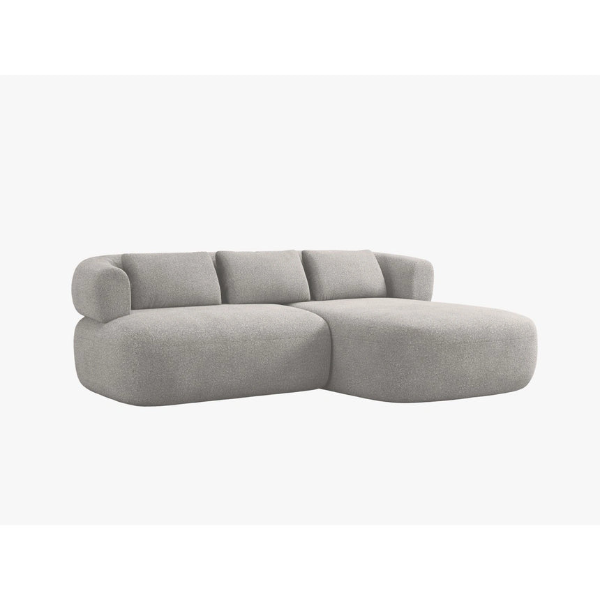 Jenny 5-Sitzer Ecksofa, Rechte Seite, aus Boucle in Hellgrau (Now or Never 83), 200x145 cm von Micadoni – Bild 2