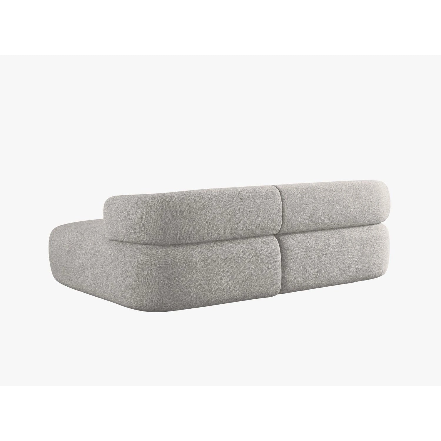 Jenny 5-Sitzer Ecksofa, Rechte Seite, aus Boucle in Hellgrau (Now or Never 83), 200x145 cm von Micadoni – Bild 4