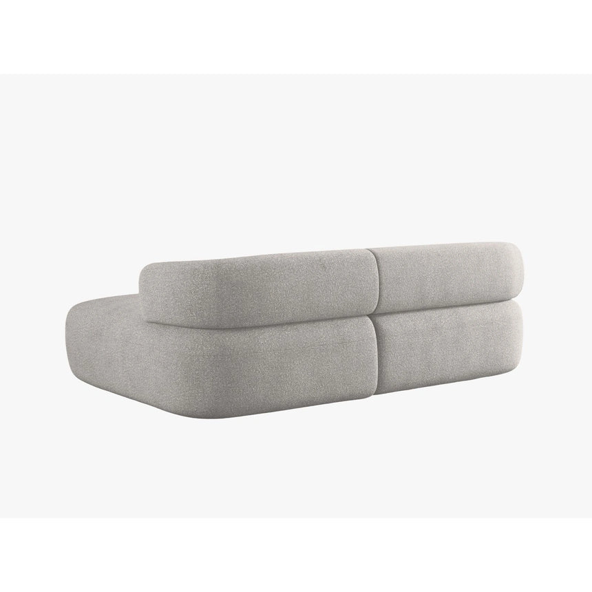 Jenny 5-Sitzer Ecksofa, Rechte Seite, aus Boucle in Hellgrau (Now or Never 83), 200x145 cm von Micadoni – Bild 4