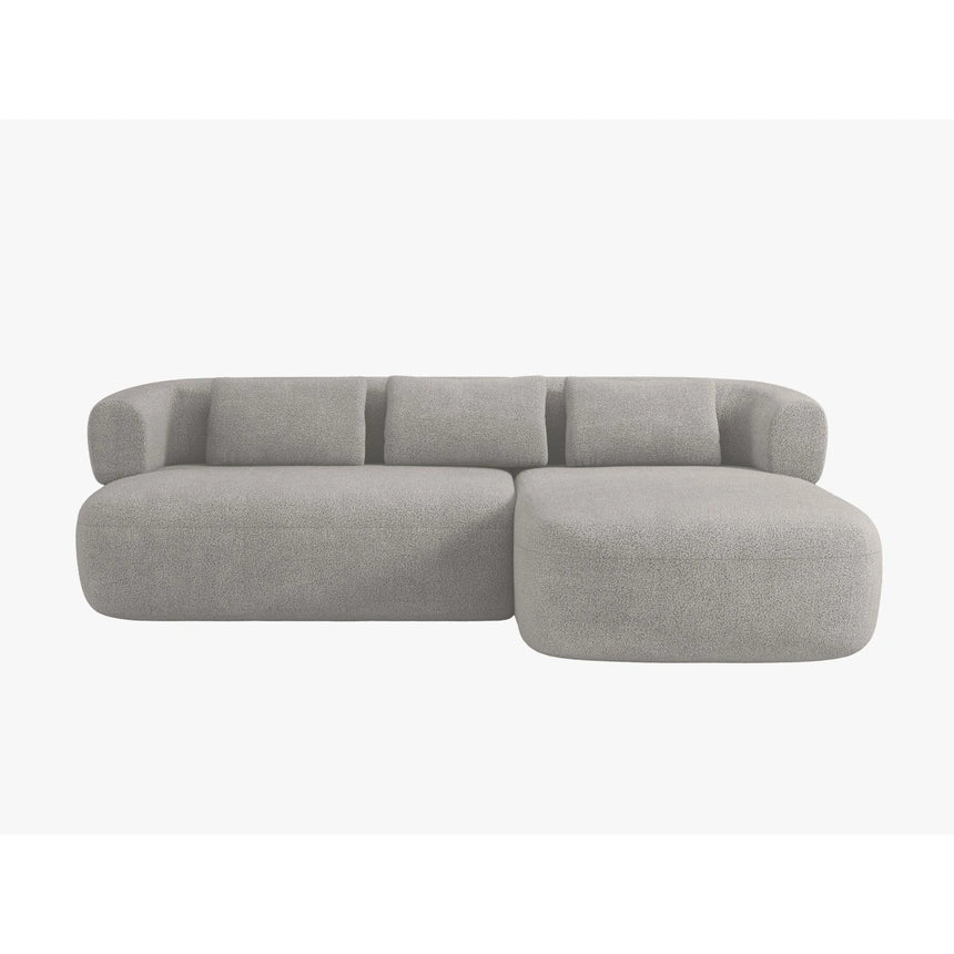 Jenny 5-Sitzer Ecksofa, Rechte Seite, aus Boucle in Hellgrau (Now or Never 83), 225x145 cm von Micadoni – Bild 1