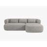 Jenny 5-Sitzer Ecksofa, Rechte Seite, aus Boucle in Hellgrau (Now or Never 83), 225x145 cm von Micadoni – Bild 1