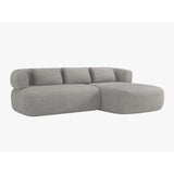 Jenny 5-Sitzer Ecksofa, Rechte Seite, aus Boucle in Hellgrau (Now or Never 83), 225x145 cm von Micadoni – Bild 2