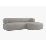 Jenny 5-Sitzer Ecksofa, Rechte Seite, aus Boucle in Hellgrau (Now or Never 83), 225x145 cm von Micadoni – Bild 3