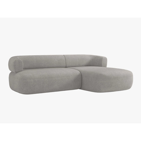 Jenny 5-Sitzer Ecksofa, Rechte Seite, aus Boucle in Hellgrau (Now or Never 83), 225x145 cm von Micadoni – Bild 3
